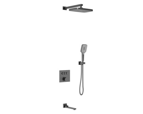 Душевой комплект Vincea VSFW-4311GM встраиваемый 3 режима вороненая сталь