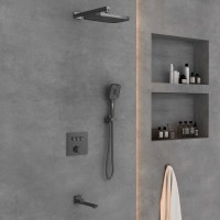 Душевой комплект Vincea VSFW-4311GM встраиваемый 3 режима вороненая сталь