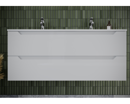 Тумба под раковину SANCOS Norma 2.0 1190х450х500 2W, c двумя ящиками, белый глянец