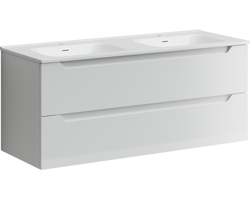 Тумба под раковину SANCOS Norma 2.0 1190х450х500 2W, c двумя ящиками, белый глянец