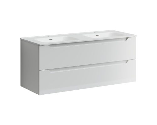 Тумба под раковину SANCOS Norma 2.0 1190х450х500 2W, c двумя ящиками, белый глянец