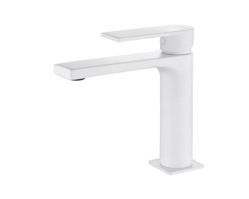 Однорычажный смеситель для раковины AQG Alpha, белый матовый