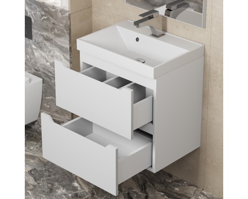 Тумба под раковину 50 см, Uperwood Tanos, белая матовая