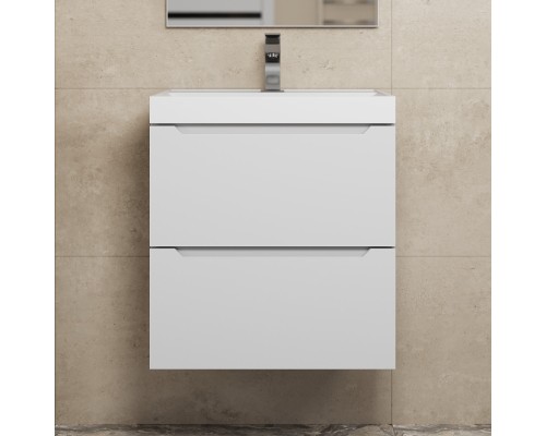 Тумба с раковиной подвесная Uperwood Tanos NEW 50х45х55 см, белая