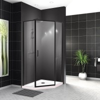 Душевой уголок BelBagno Uno 100х100 UNO-195-P-1-100-C-NERO Черный матовый