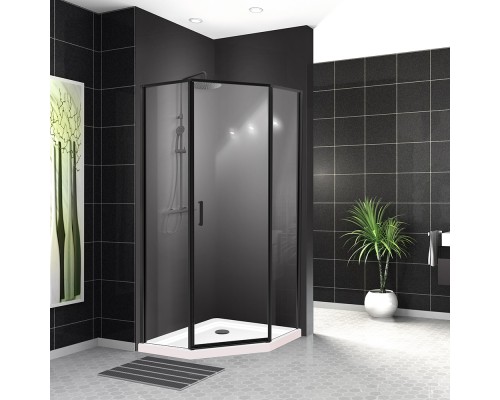 Душевой уголок BelBagno Uno 100х100 UNO-195-P-1-100-C-NERO Черный матовый