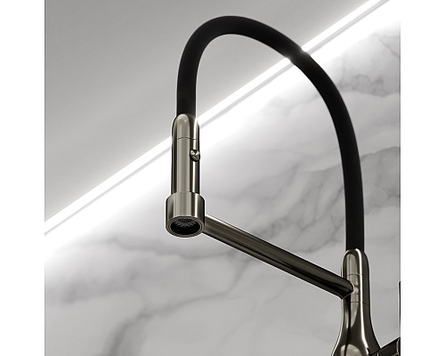 Смеситель для кухни SANCOS Pride SC4011GG с гибким изливом, вороненая сталь Смеситель для кухни SANCOS Pride SC4011GG с гибким изливом, вороненая сталь