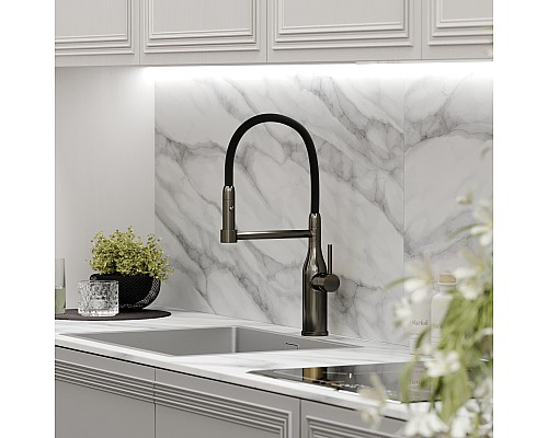 Смеситель для кухни SANCOS Pride SC4011GG с гибким изливом, вороненая сталь Смеситель для кухни SANCOS Pride SC4011GG с гибким изливом, вороненая сталь