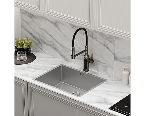 Смеситель для кухни SANCOS Pride SC4011GG с гибким изливом, вороненая сталь Смеситель для кухни SANCOS Pride SC4011GG с гибким изливом, вороненая сталь