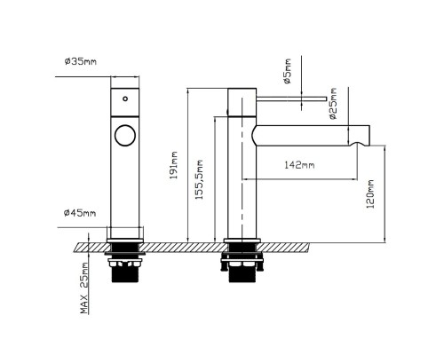 Смеситель для раковины Vincea Aspire VBF-4AS01BG, брашированное золото
