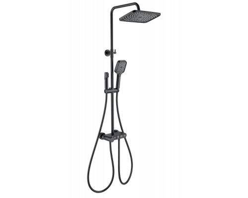 Душевая система с термостатом Wonzon&Woghand, Черный матовый