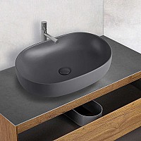 Раковина керамическая Vincea VBS-113MA 600x415x135 накладная антрацит матовый