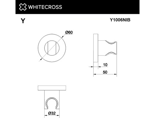 Кронштейн точечный WHITECROSS Y1006NIB брашированный никель