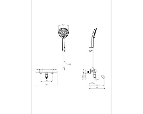 Смеситель для ванны с душем и термостатом Wonzon&Woghand, Черный матовый