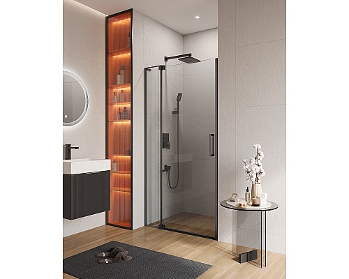 Душевая дверь Cezares Slider 110 SLIDER-B-1-100/110-C-NERO Черный матовый Душевая дверь Cezares Slider 110 SLIDER-B-1-100/110-C-NERO Черный матовый