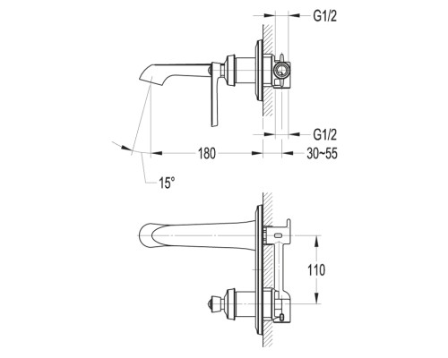 Смеситель для раковины Cezares Liberty LIBERTY-F-BLI-01-W0 Хром