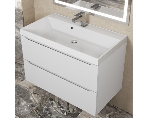 Раковина для ванной 80 см, Uperwood Classic, белая глянцевая