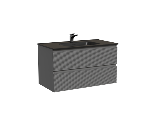 Тумба под раковину подвесная Sancos Folk 89х44х50, с доводчиками, Grey soft, FL90GS