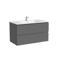 Тумба под раковину подвесная Sancos Folk 89х44х50, с доводчиками, Grey soft, FL90GS