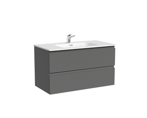 Тумба под раковину подвесная Sancos Folk 89х44х50, с доводчиками, Grey soft, FL90GS