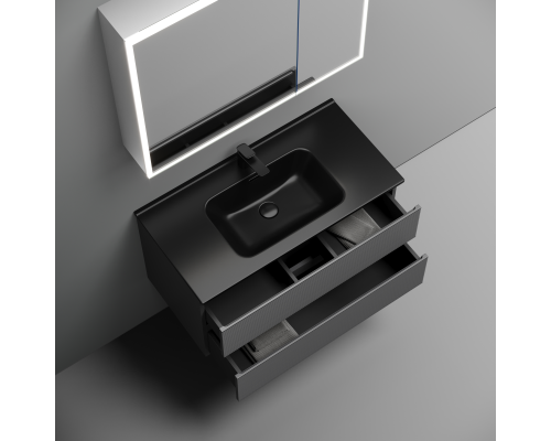 Тумба под раковину подвесная Sancos Folk 89х44х50, с доводчиками, Grey soft, FL90GS