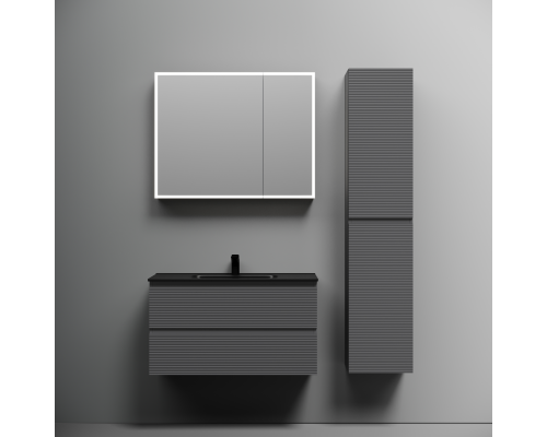 Тумба под раковину подвесная Sancos Folk 89х44х50, с доводчиками, Grey soft, FL90GS