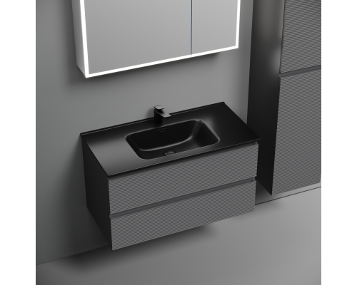 Тумба под раковину подвесная Sancos Folk 89х44х50, с доводчиками, Grey soft, FL90GS