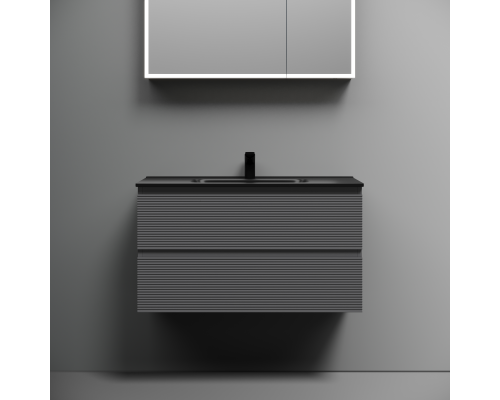 Тумба под раковину подвесная Sancos Folk 89х44х50, с доводчиками, Grey soft, FL90GS