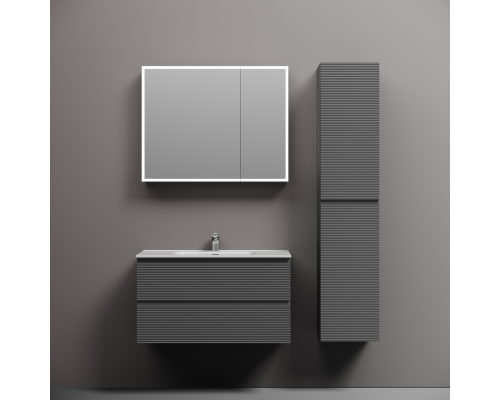 Тумба под раковину подвесная Sancos Folk 89х44х50, с доводчиками, Grey soft, FL90GS