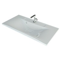 Раковина для ванной Uperwood Elen 90х44,5х15 см, белая глянцевая, с накладкой для слива