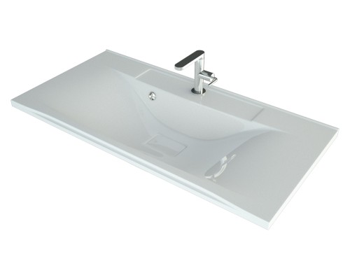 Раковина для ванной Uperwood Elen 90х44,5х15 см, белая глянцевая, с накладкой для слива