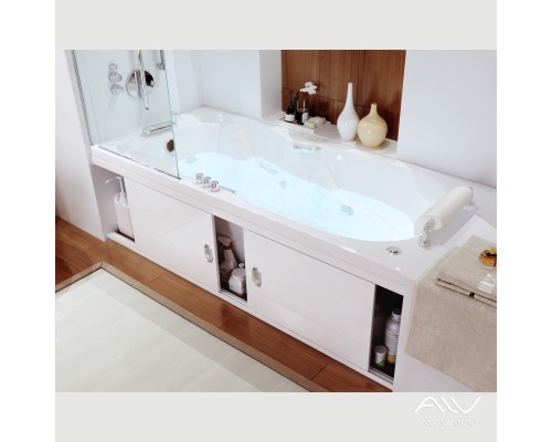 Экран под ванну Alavann Still 160 раздвижной МДФ белый