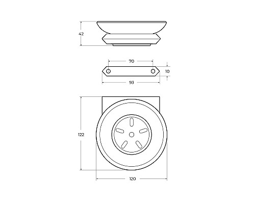 Мыльница Cezares Liner LINER-SODS-GM Оружейная сталь