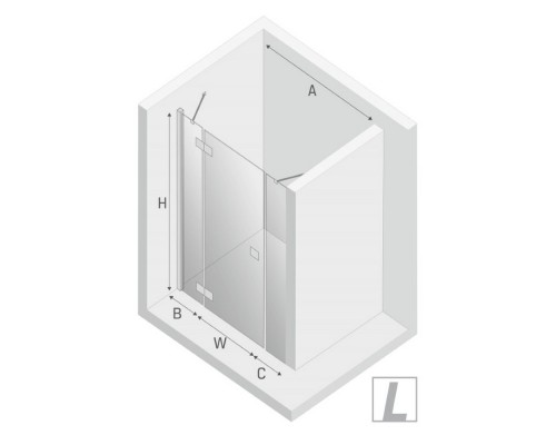 Дверь в нишу NEW TRENDY REFLEXA PLUS L 170x200 хром