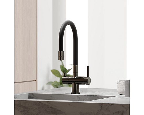 Смеситель для кухни SANCOS Lucia SC4004GG с подключением фильтра для воды, вороненая сталь