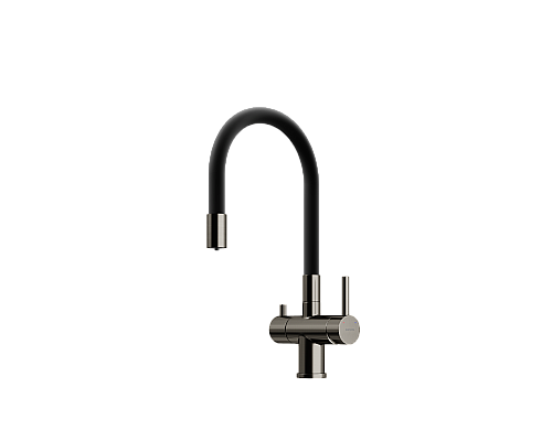 Смеситель для кухни SANCOS Lucia SC4004GG с подключением фильтра для воды, вороненая сталь