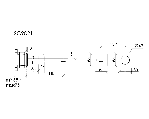 Смеситель для раковины SANCOS Linn c внутренней частью, черный матовый, SC9021MB