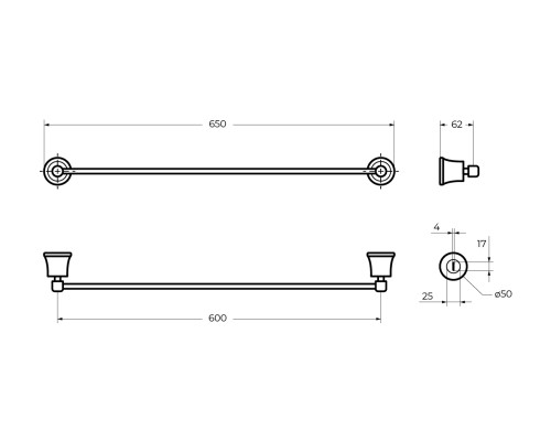 Полотенцедержатель Cezares Liberty CZR-F-8981 Хром