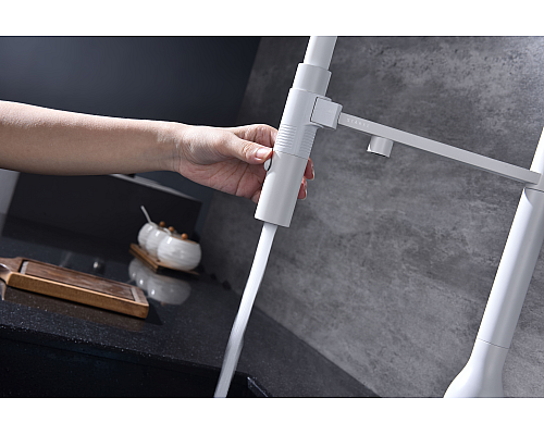 Смеситель для кухни Paulmark Magneto One Ma213188-WH Белый матовый