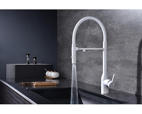 Смеситель для кухни Paulmark Magneto One Ma213188-WH Белый матовый