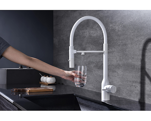 Смеситель для кухни Paulmark Magneto One Ma213188-WH Белый матовый