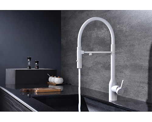 Смеситель для кухни Paulmark Magneto One Ma213188-WH Белый матовый