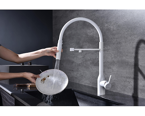 Смеситель для кухни Paulmark Magneto One Ma213188-WH Белый матовый