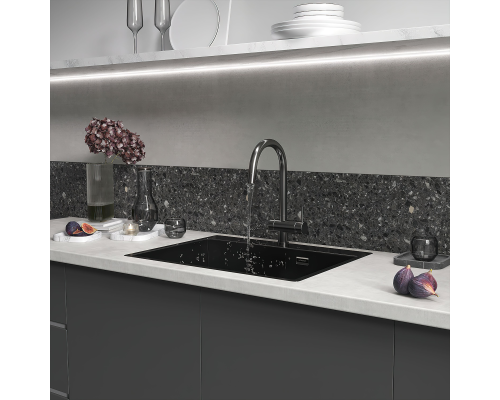 Кухонная мойка Reflexion Iseo RX2265BL оружейная сталь