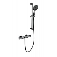 Смеситель для ванны с душевым гарнитуром и термостатом Wonzon&Woghand, Темный графит