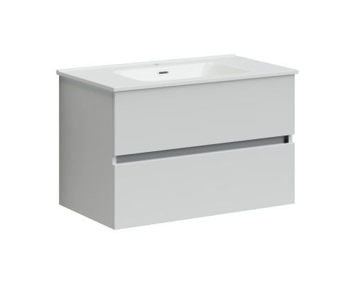 Тумба под раковину SANCOS Urban 790х450х550, c двумя ящиками, белый глянец