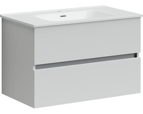 Тумба под раковину SANCOS Urban 790х450х550, c двумя ящиками, белый глянец
