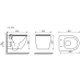 Комплект Подвесной унитаз Форма (Forma) Безободковый (Rimless) + Система инсталляции Баланс (Balance) кнопка Квадрат (Square), черный матовый