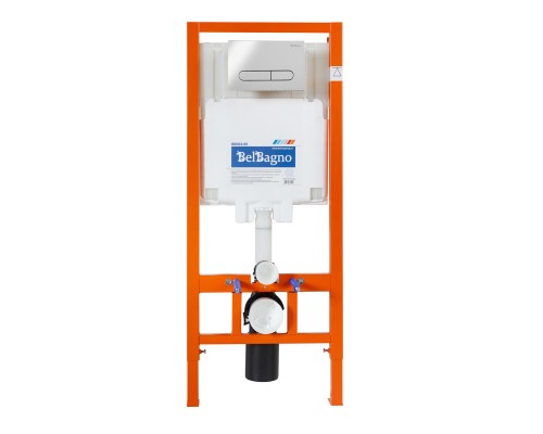 Комплект унитаза Cezares Stylus-Tor CZR-6601-TH-TOR/CZR2316SC с инсталляцией BelBagno BB002-80/BB005-PR-CHROME с сиденьем Микролифт и клавишей смыва Хром глянцевый