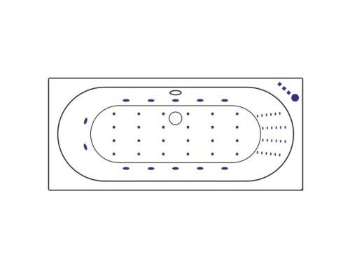 Ванна гидромассажная EXCELLENT Oceana Slim 160x75 NANO золото